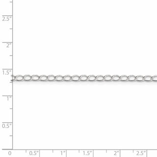 9" Sterling Silver 3mm Half Round Wire Open Curb Chain Anklet