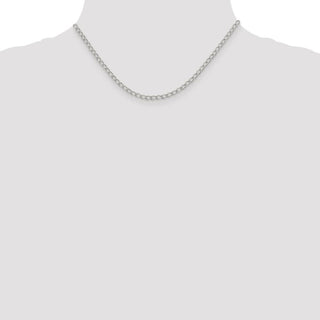 16" Sterling Silver 3mm Half Round Wire Open Curb Chain Necklace