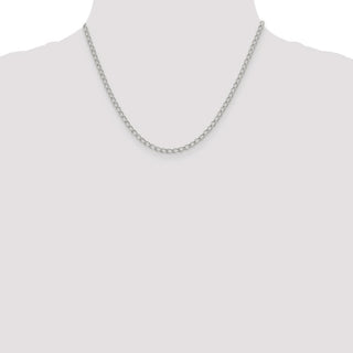 18" Sterling Silver 3mm Half Round Wire Open Curb Chain Necklace