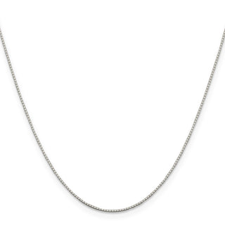 18" Sterling Silver Rhodium-plated .6mm Mirror Box Chain w/2in ext.