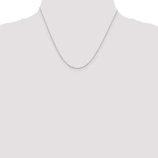 18" Sterling Silver Rhodium-plated .6mm Mirror Box Chain w/2in ext.