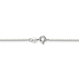 24" Sterling Silver 1.2mm 8 Sided Diamond-cut Mirror Box Chain Necklace