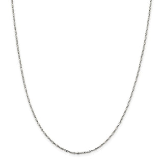 18" Sterling Silver 1.6mm Twisted Serpentine Chain Necklace