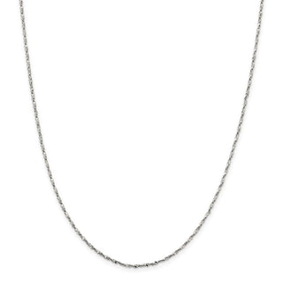 24" Sterling Silver 1.6mm Twisted Serpentine Chain Necklace