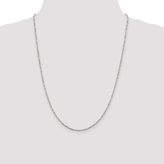 24" Sterling Silver 1.8mm Twisted Serpentine Chain Necklace