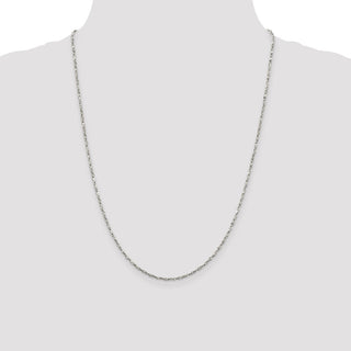 24" Sterling Silver 1.8mm Twisted Serpentine Chain Necklace