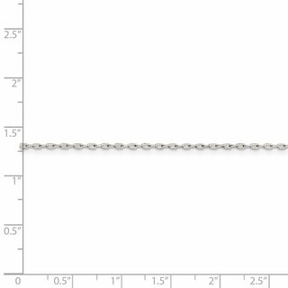 36" Sterling Silver 1.4mm Beveled Oval Cable Chain Necklace