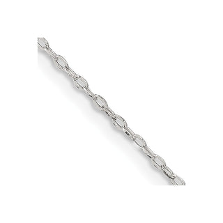 36" Sterling Silver 1.4mm Beveled Oval Cable Chain Necklace