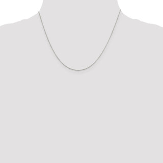 18" Rhodium-plated Sterling Silver 1.1mm Forzantina Cable Chain Necklace w/2in ext.