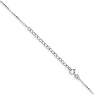 18" Rhodium-plated Sterling Silver 1.1mm Forzantina Cable Chain Necklace w/2in ext.