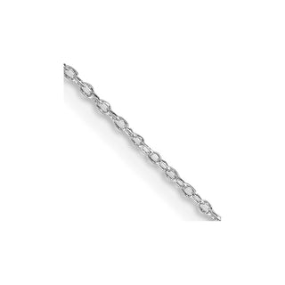 18" Rhodium-plated Sterling Silver 1.1mm Forzantina Cable Chain Necklace w/2in ext.