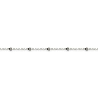 20" Sterling Silver 1.3mm Fancy Beaded Chain Necklace