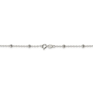 16" Sterling Silver 1.3mm Fancy Beaded Chain Necklace