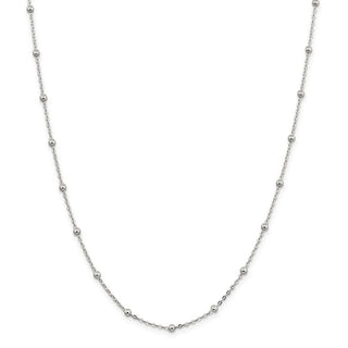 20" Sterling Silver 1.3mm Fancy Beaded Chain Necklace