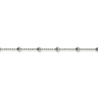 16" Sterling Silver 1.15mm Diamond-cut Fancy Beaded Chain Necklace
