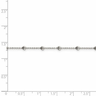 16" Sterling Silver 1.15mm Diamond-cut Fancy Beaded Chain Necklace