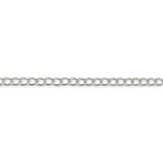 24" Sterling Silver 4.5mm Half round Wire Open Curb Chain Necklace