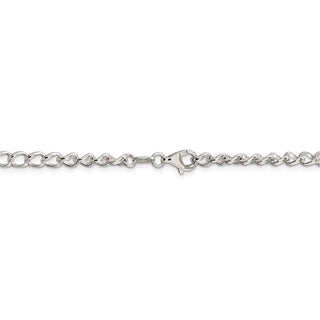 24" Sterling Silver 4.5mm Half round Wire Open Curb Chain Necklace