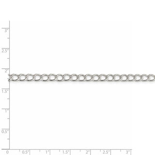 24" Sterling Silver 4.5mm Half round Wire Open Curb Chain Necklace