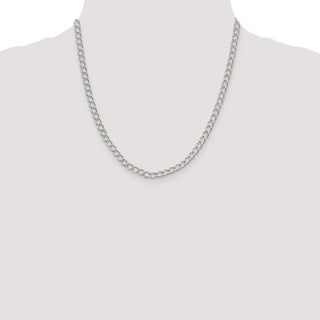 20" Sterling Silver 4.5mm Half round Wire Open Curb Chain Necklace