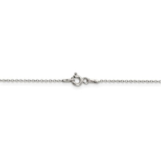 24" Sterling Silver 1mm Rhodium-plated Cable Chain Necklace