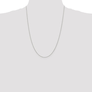 24" Sterling Silver 1mm Rhodium-plated Cable Chain Necklace