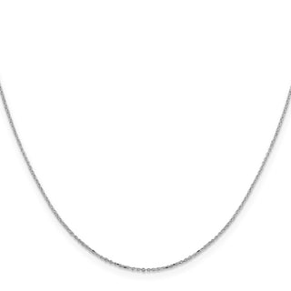 22" Rhodium-plated Sterling Silver 1mm 8 Sided Diamond-cut Cable Chain Necklace