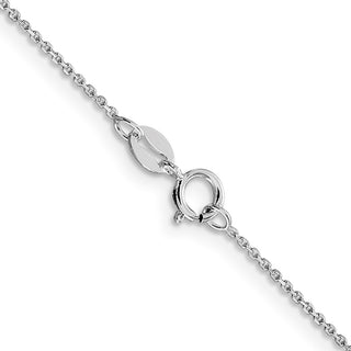 22" Rhodium-plated Sterling Silver 1mm 8 Sided Diamond-cut Cable Chain Necklace