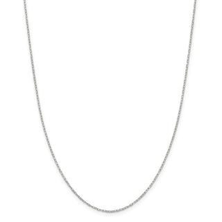 18" Sterling Silver 1mm Diamond-cut Long Link Cable Chain Necklace w/2in ext.