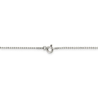 14" Sterling Silver 1.05mm Square Fancy Beaded Chain Necklace