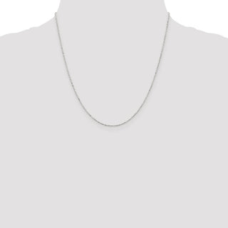 20" Sterling Silver 1.05mm Square Fancy Beaded Chain Necklace