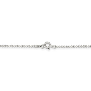 20" Sterling Silver 1.15mm Square Fancy Beaded Chain Necklace