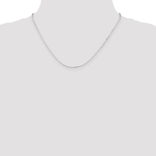18" Sterling Silver 1.15mm Square Fancy Beaded Chain Necklace