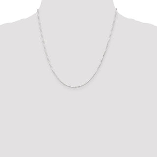 20" Sterling Silver 1.15mm Square Fancy Beaded Chain Necklace