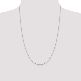 24" Sterling Silver .95mm Diamond-cut Forzantina Cable Chain Necklace