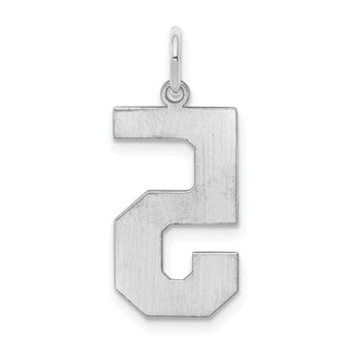 Sterling Silver Rhodium-plated Large Polished Number 5 Charm