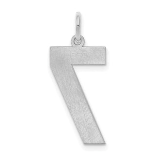 Sterling Silver Rhodium-plated Large Polished Number 7 Charm