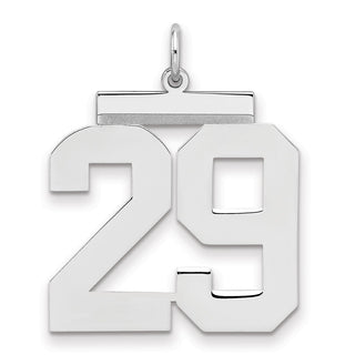 Sterling Silver Rhodium-plated Large Polished Number 29 Charm