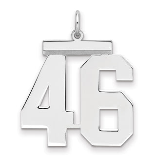 Sterling Silver Rhodium-plated Large Polished Number 46 Charm