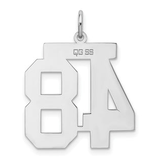 Sterling Silver Rhodium-plated Large Polished Number 48 Charm