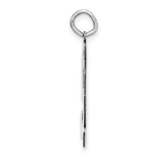 Sterling Silver Rhodium-plated Large Polished Number 52 Charm