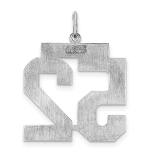 Sterling Silver Rhodium-plated Large Polished Number 52 Charm