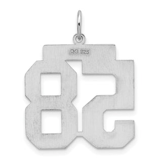 Sterling Silver Rhodium-plated Large Polished Number 58 Charm