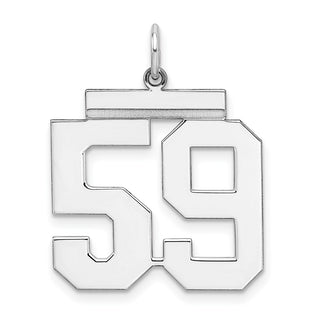Sterling Silver Rhodium-plated Large Polished Number 59 Charm