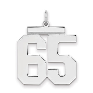Sterling Silver/Gold-plated Polished Number 65 Charm