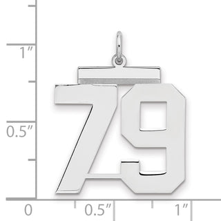 Sterling Silver Rhodium-plated Large Polished Number 79 Charm