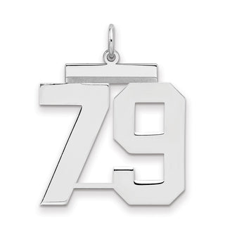 Sterling Silver Rhodium-plated Large Polished Number 79 Charm
