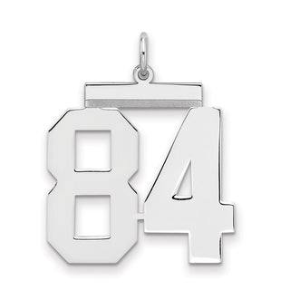 Sterling Silver Rhodium-plated Large Polished Number 84 Charm