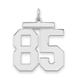 Sterling Silver Rhodium-plated Large Polished Number 85 Charm