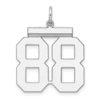 Sterling Silver Rhodium-plated Large Polished Number 88 Charm